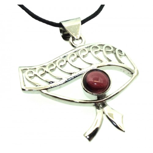 Garnet Gemstone Egyptian Eye Pendant